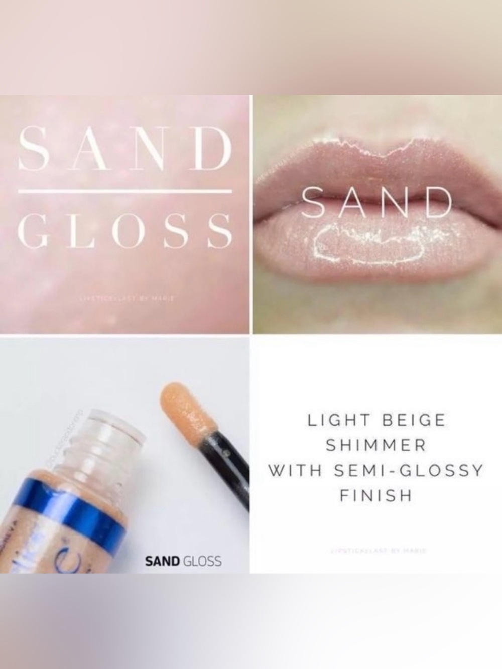 LipSense Sand Gloss Light Beige Shimmer